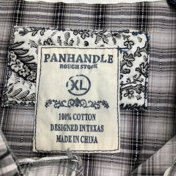 Panhandle Rough Stock Mens Long Sleeve Pearl Snap Shirt Size XL - Picture 4 of 7